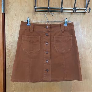 Brown Madewell Button Up Skirt